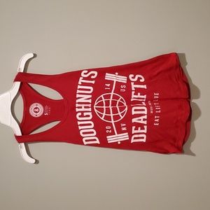 Doughnuts & Deadlifts Racerback "OG" Tank, Red, Small